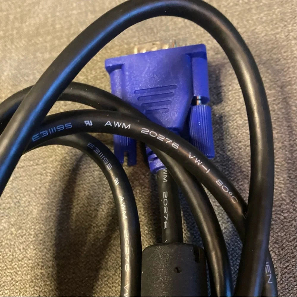 Blue and Black VGA Cable